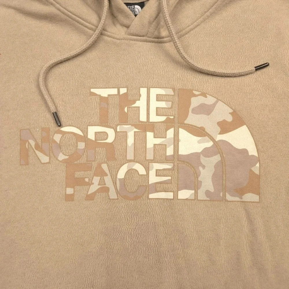 The North Face Mens Medium Beige Camo Logo Pullover Hoodie Sweatshirt F21